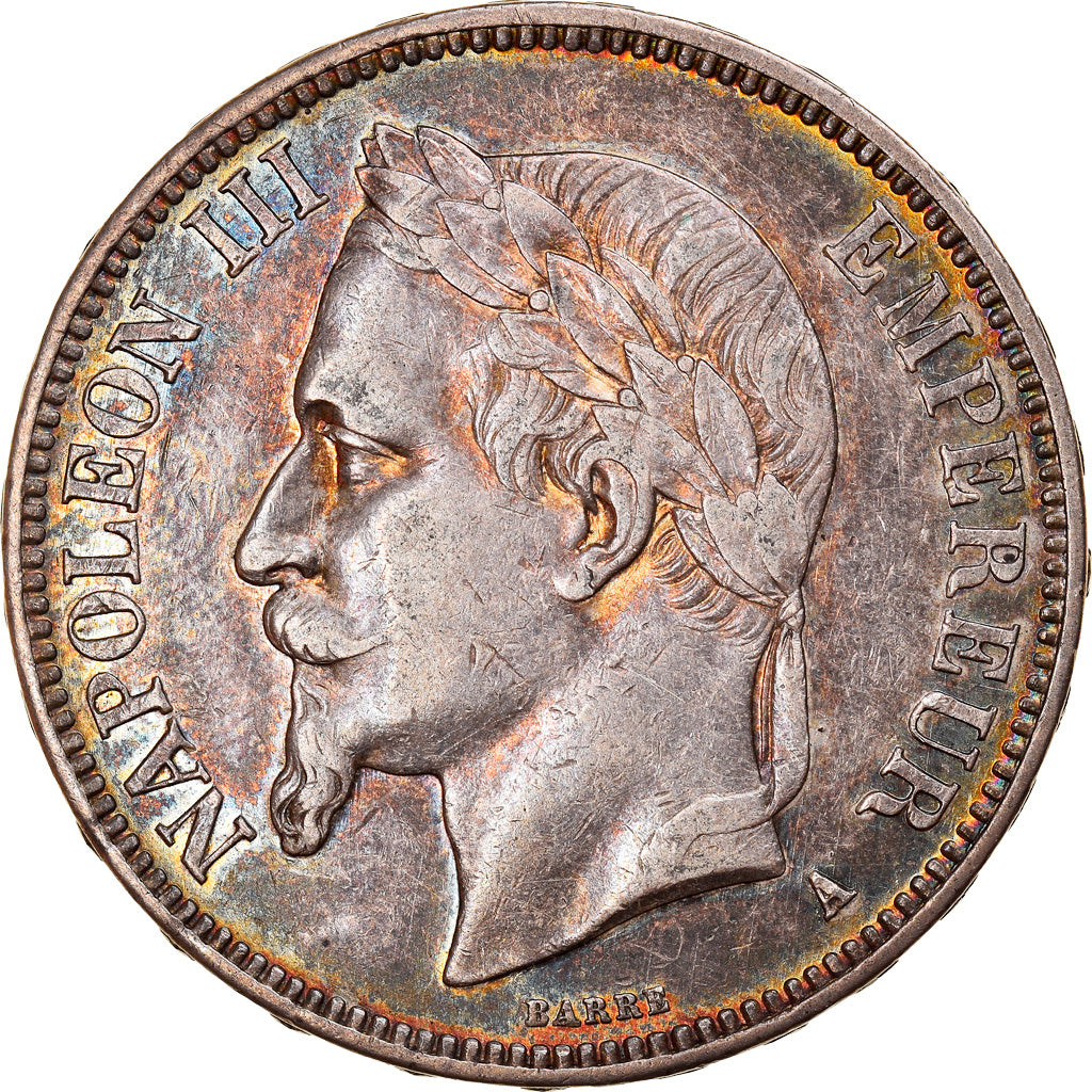 Moneda, Francia, Napoleon III, Napoléon III, 5 Francs, 1869, Paris, MBC+