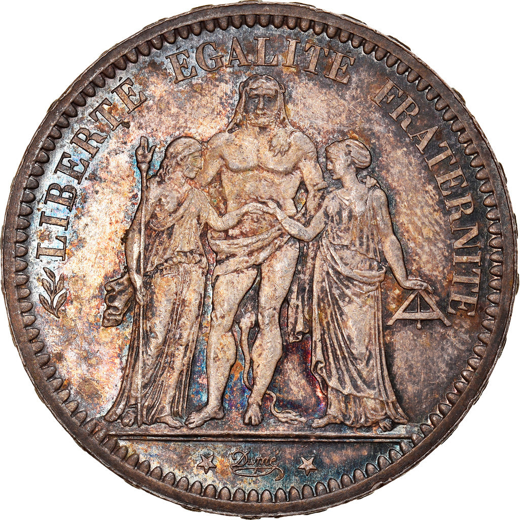 Moeda, França, Hercule, 5 Francs, 1873, Paris, MS(64), Prata, KM:820.1