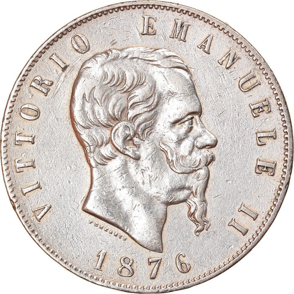 Münze, Italien, Vittorio Emanuele II, 5 Lire, 1876, Rome, SS, Silber, KM:8.4