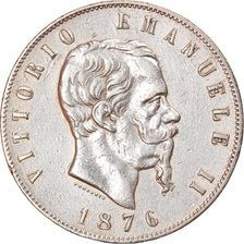 Münze, Italien, Vittorio Emanuele II, 5 Lire, 1876, Rome, SS, Silber, KM:8.4