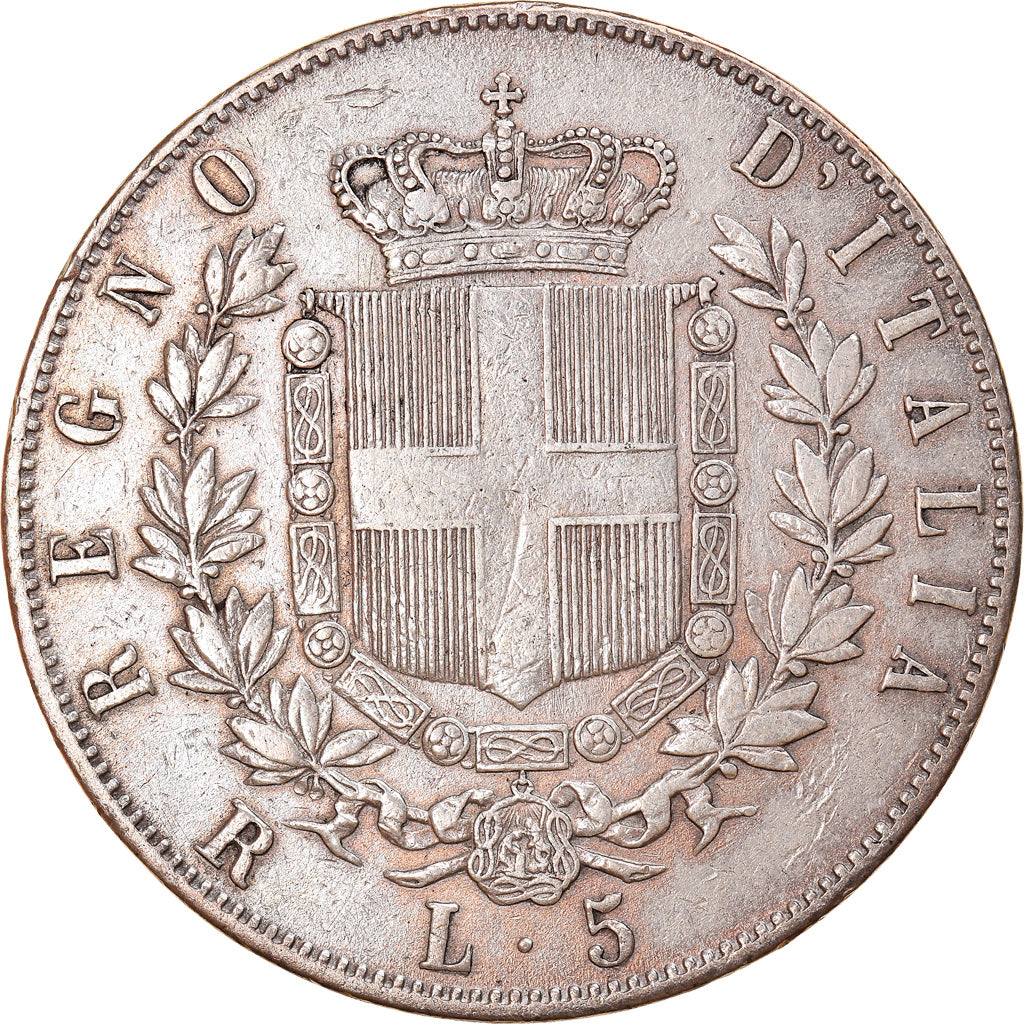 Münze, Italien, Vittorio Emanuele II, 5 Lire, 1876, Rome, SS, Silber, KM:8.4