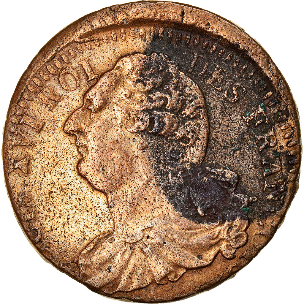 Moneta, Francja, 2 sols françois, 2 Sols, 1793, Lille, EF(40-45), Bronze