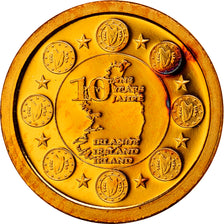 Irlanda, medaglia, 10 ans de l'Euro, 2009, FDC, Oro
