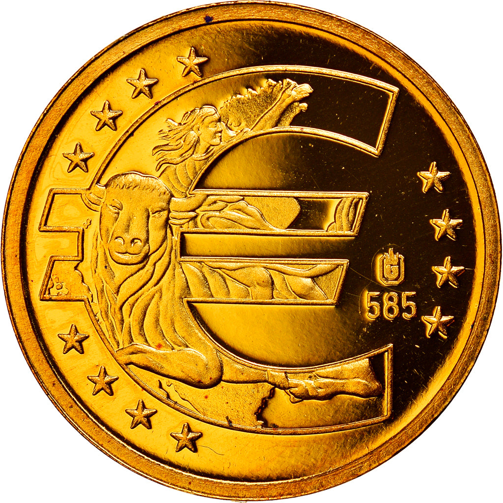 Chipre, medalla, 10 ans de l'Euro, 2009, FDC, Oro