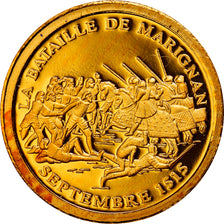 France, Médaille, Histoire de France, bataille de Marignan 1515, FDC, Or