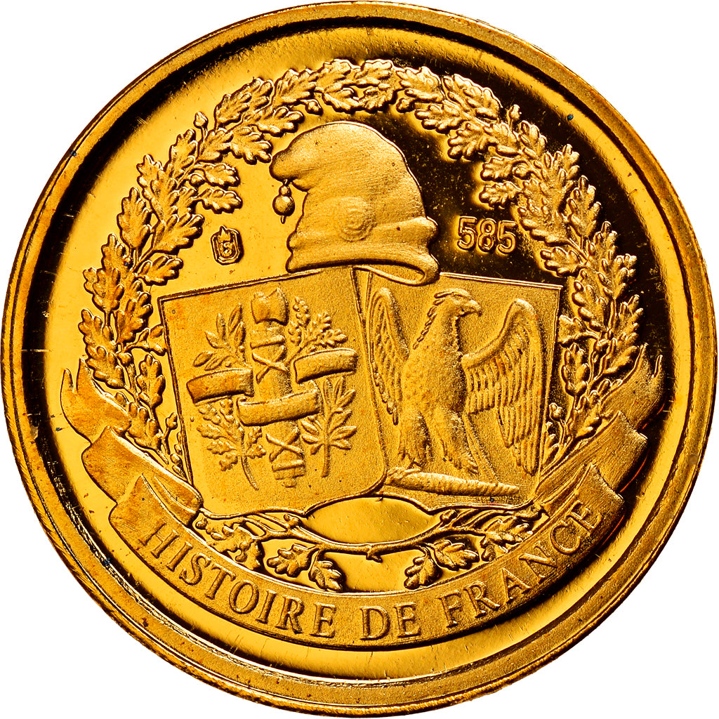 France, Médaille, Histoire de France, bataille de Marignan 1515, FDC, Or