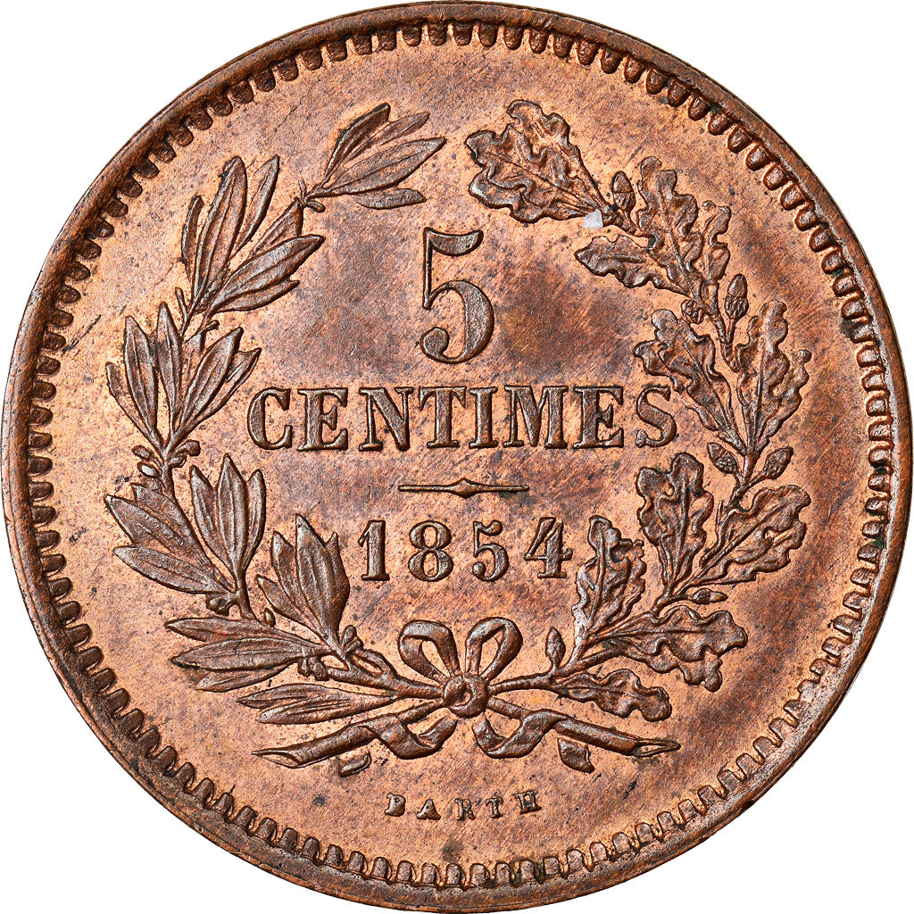 Moneta, Lussemburgo, William III, 5 Centimes, 1854, Utrecht, SPL, Bronzo