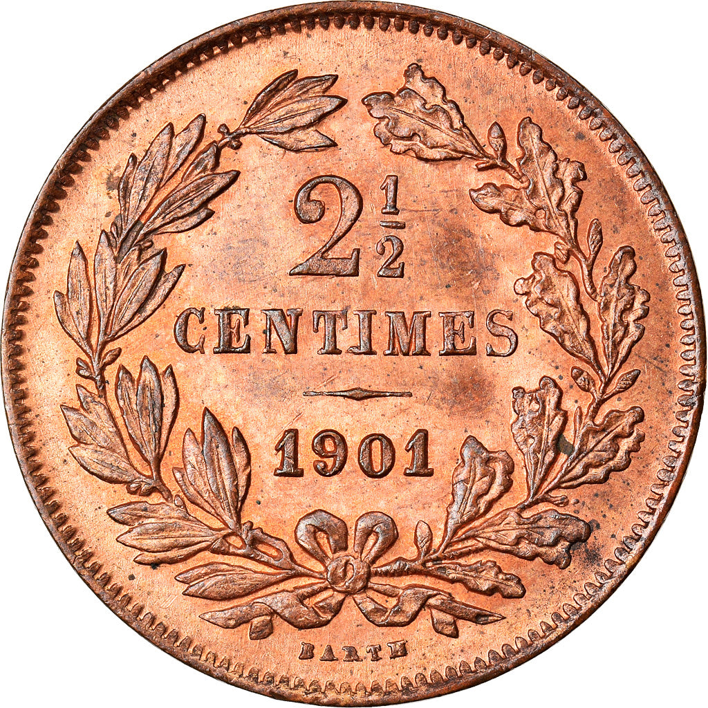 Moneta, Lussemburgo, William III, 2-1/2 Centimes, 1901, Utrecht, SPL, Bronzo