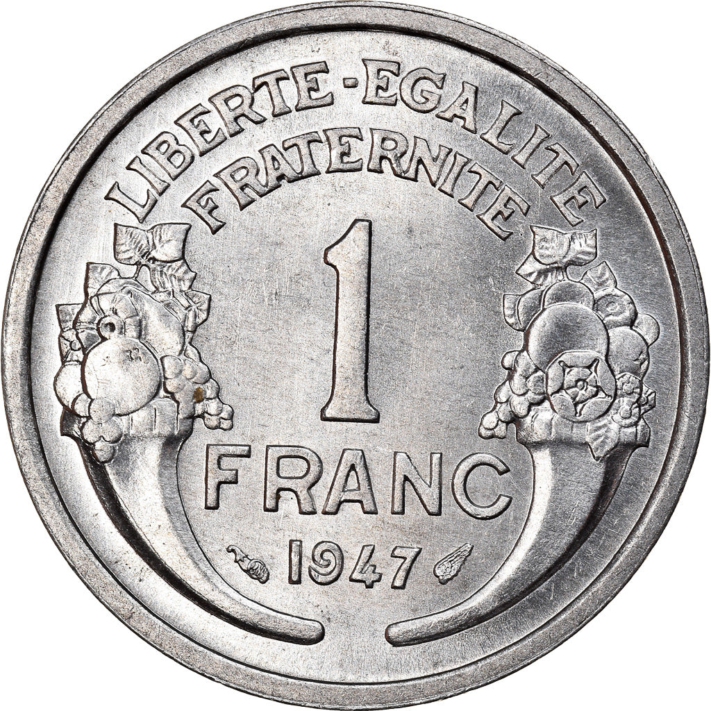 Moneta, Francja, Morlon, Franc, 1947, Paris, MS(64), Aluminium, KM:885a.1