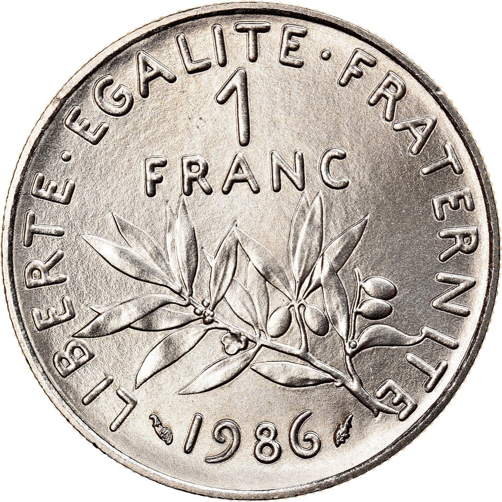 Moneta, Francia, Semeuse, Franc, 1986, Paris, FDC, Nichel, KM:925.1, Gadoury:474