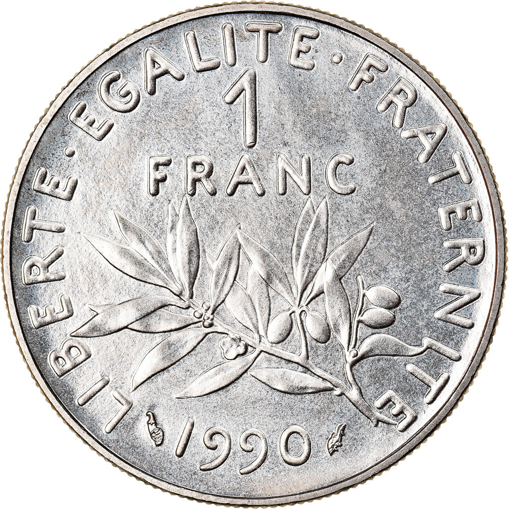 Coin, France, Semeuse, Franc, 1990, Paris, MS(65-70), Nickel, KM:925.1