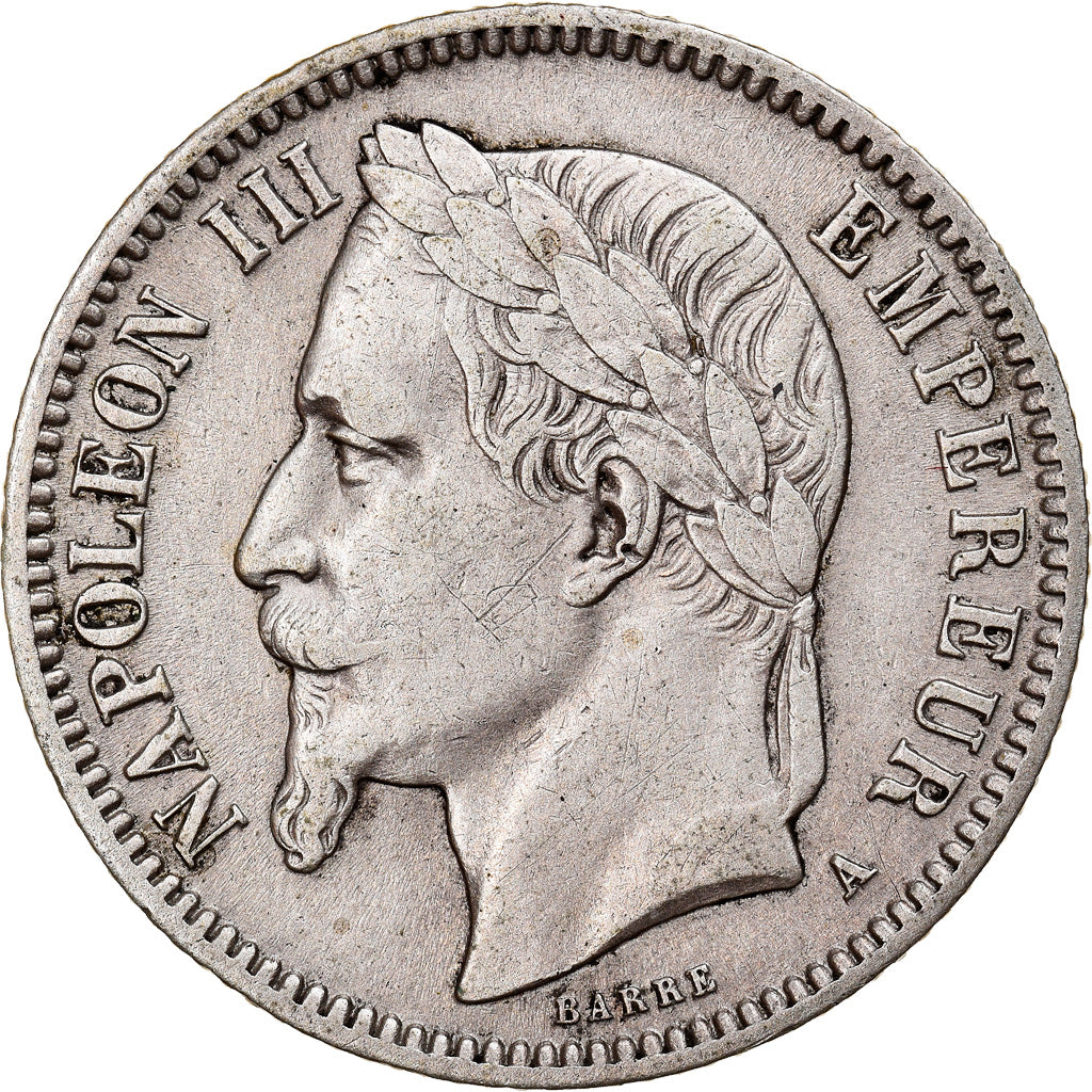 Munten, Frankrijk, Napoleon III, Napoléon III, Franc, 1867, Paris, ZF+, Zilver