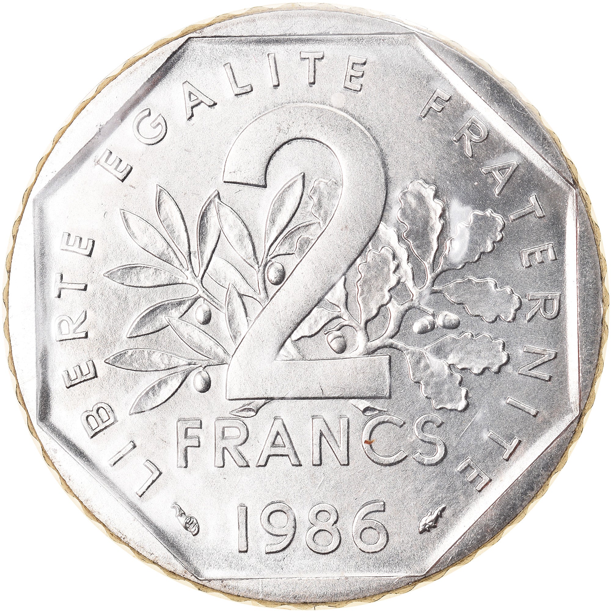 Moneda, Francia, Semeuse, 2 Francs, 1986, Paris, BU, FDC, Níquel, KM:942.1