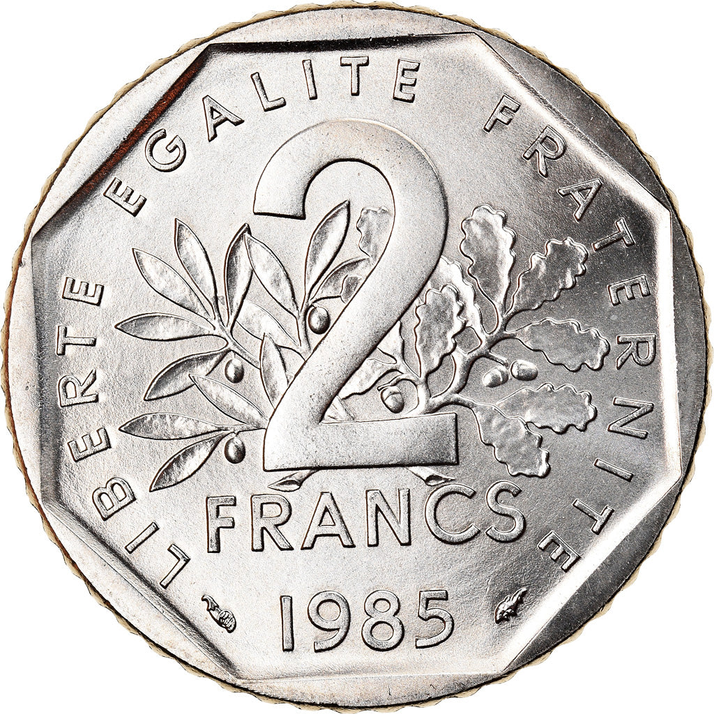 Moeda, França, Semeuse, 2 Francs, 1985, Paris, MS(65-70), Níquel, KM:942.1
