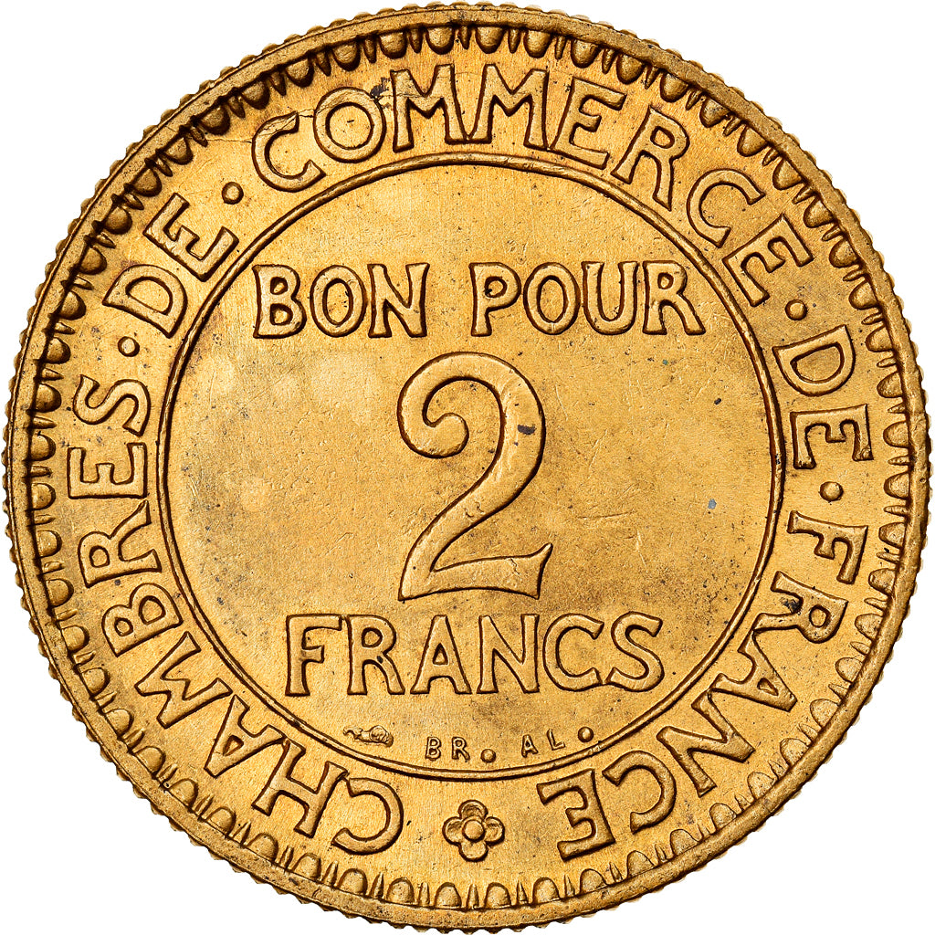 Munten, Frankrijk, Chambre de commerce, 2 Francs, 1923, Paris, PR+