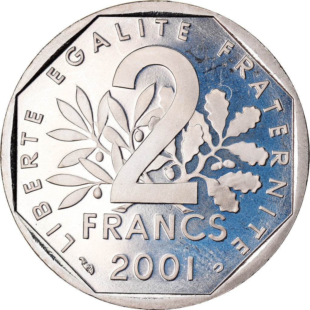 Moneta, Francia, Semeuse, 2 Francs, 2001, Paris, Proof, SPL+, Nichel, KM:942.2