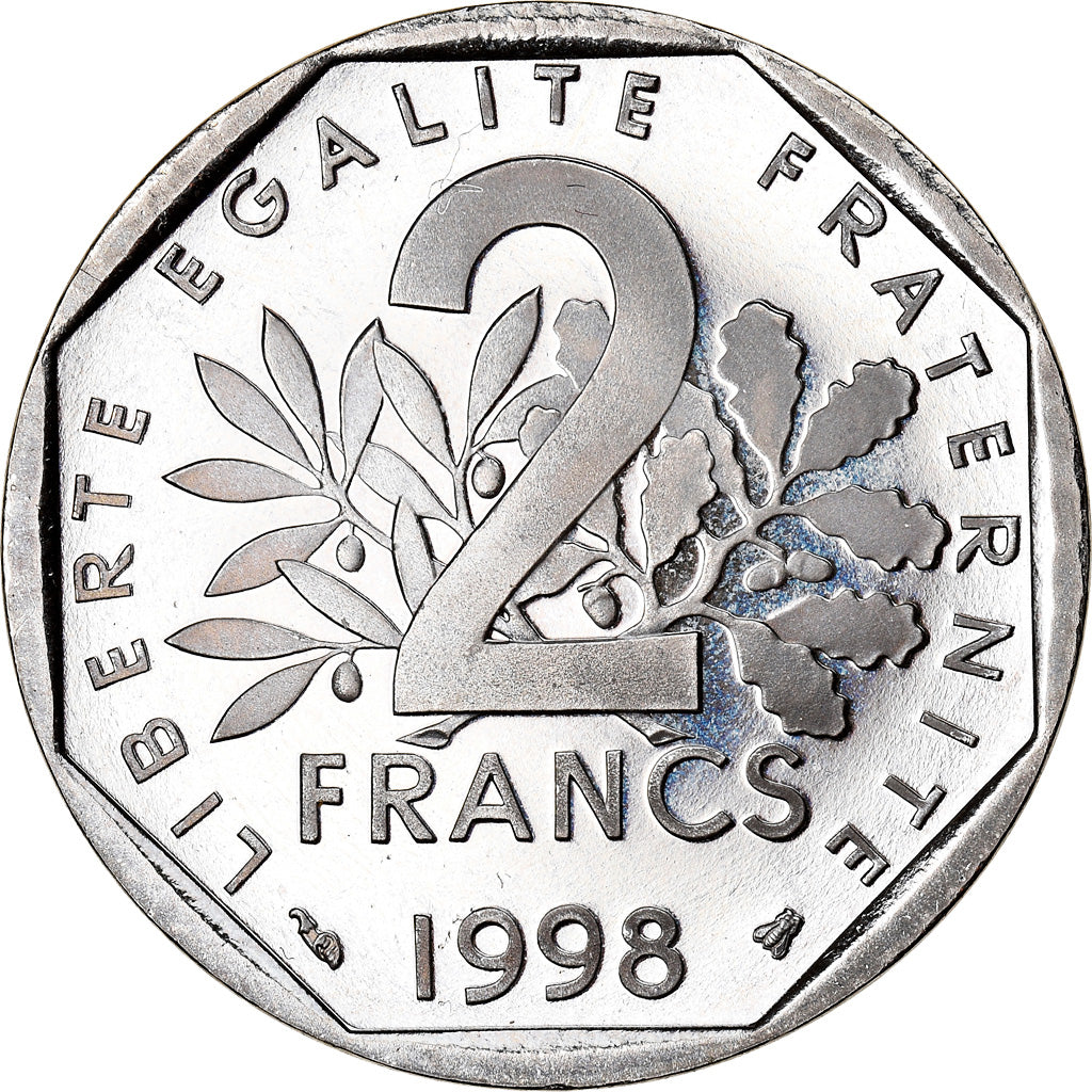 Moneta, Francia, Semeuse, 2 Francs, 1998, Paris, Proof, SPL+, Nichel, KM:942.2