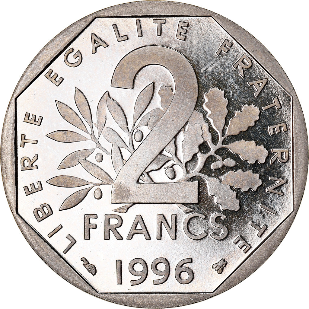Munten, Frankrijk, Semeuse, 2 Francs, 1996, Paris, Proof, UNC, Nickel, KM:942.2