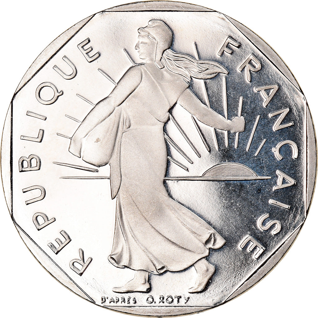 Münze, Frankreich, Semeuse, 2 Francs, 1991, Paris, Proof, UNZ+, Nickel