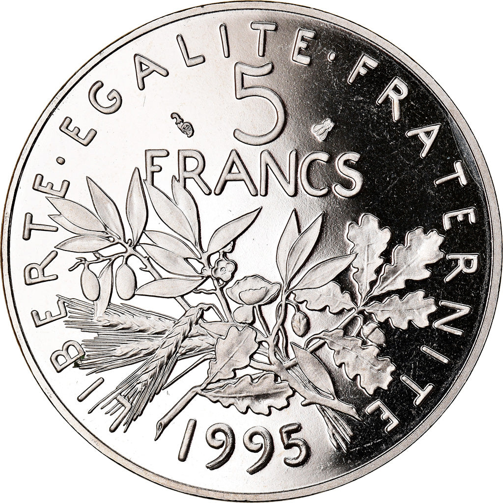 Moneta, Francia, Semeuse, 5 Francs, 1995, Paris, Proof, SPL+, Nichel placcato