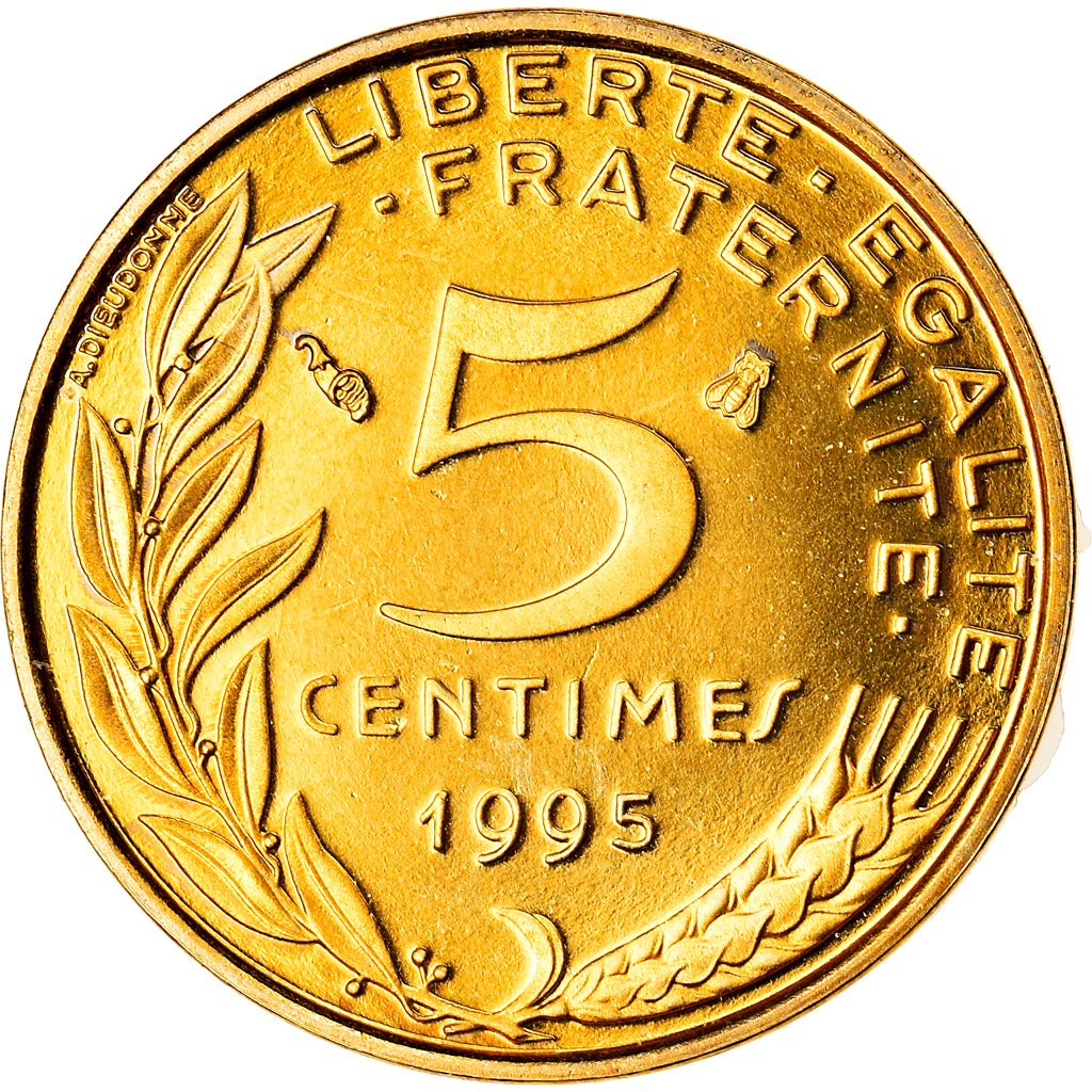 Coin, France, Marianne, 5 Centimes, 1995, Paris, Proof, MS(64), Aluminum-Bronze