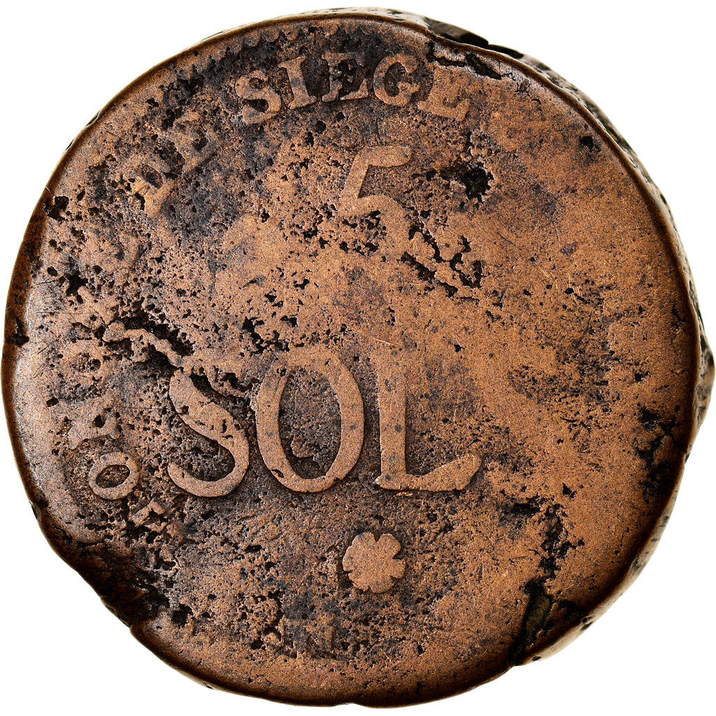 Münze, Deutsch Staaten, MAINZ, Friedrich Karl Josef, 5 Sols, 1793, Mayence