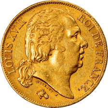 Münze, Frankreich, Louis XVIII, 20 Francs, 1817, Paris, SS, Gold, KM:712.1