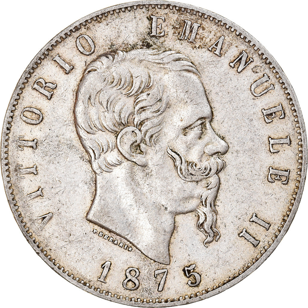 Münze, Italien, Vittorio Emanuele II, 5 Lire, 1875, Rome, SS, Silber, KM:8.4