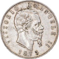Münze, Italien, Vittorio Emanuele II, 5 Lire, 1875, Rome, SS, Silber, KM:8.4