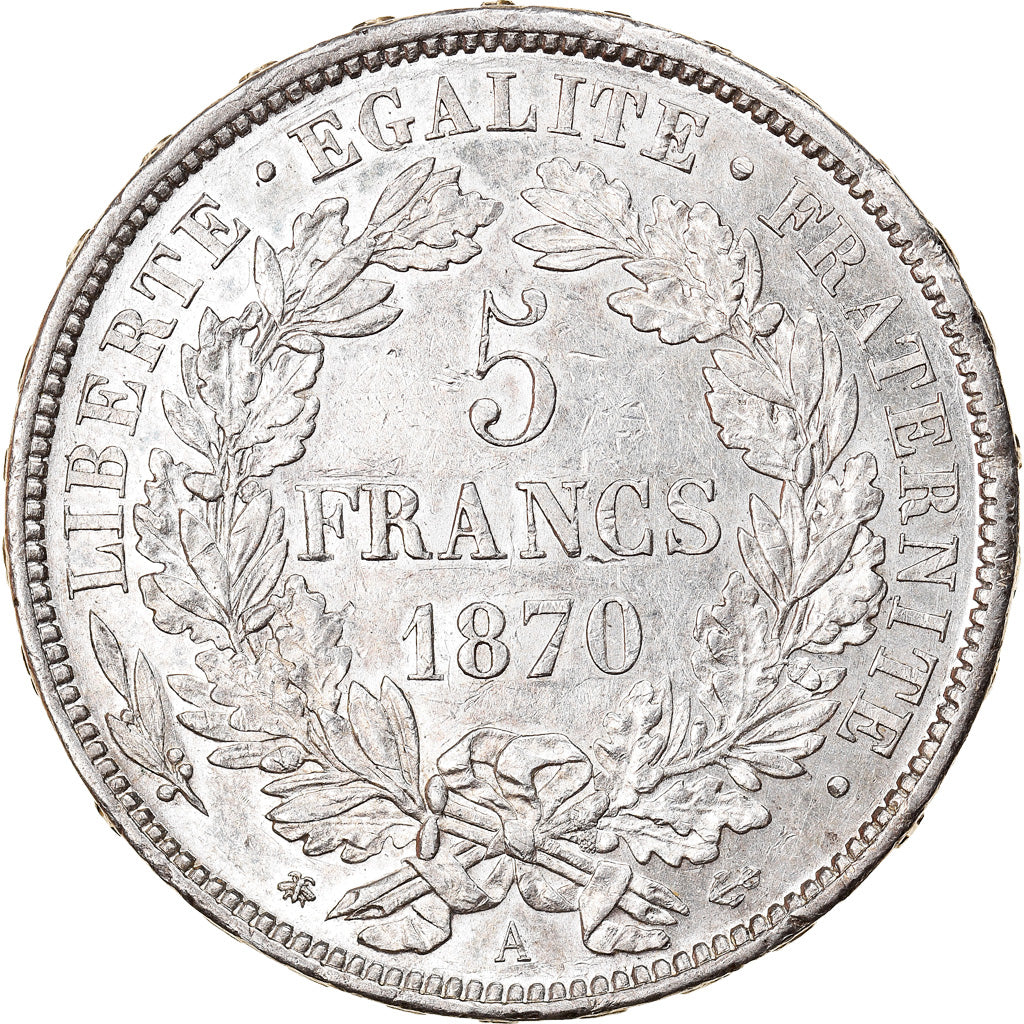 Moneta, Francia, Cérès, 5 Francs, 1870, Paris, SPL-, Argento, KM:819