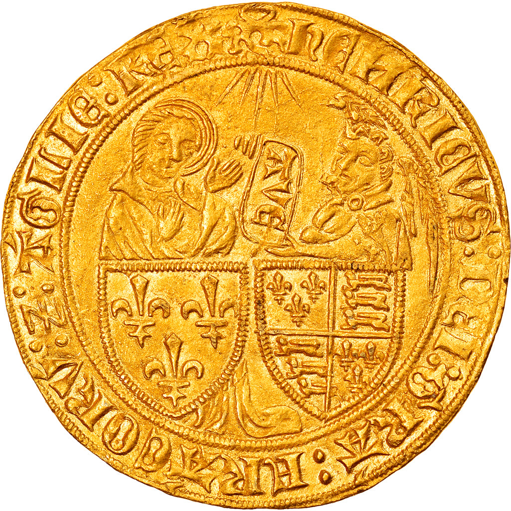 Munten, Frankrijk, Henri VI de Lancastre, Salut d'or, Le Mans, PR+, Goud