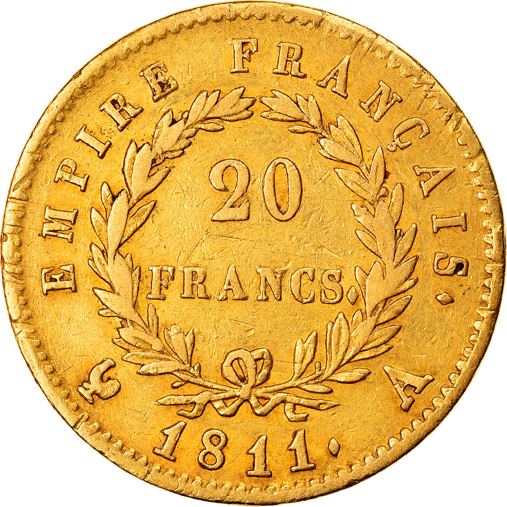 Moneda, Francia, Napoléon I, 20 Francs, 1811, Paris, MBC, Oro, KM:695.1