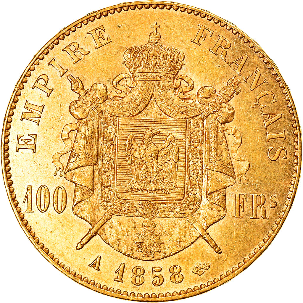 Munten, Frankrijk, Napoleon III, Napoléon III, 100 Francs, 1858, Paris, ZF+