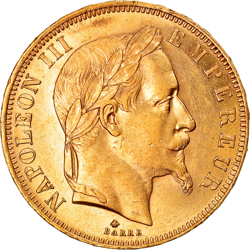 Munten, Frankrijk, Napoleon III, 50 Francs, 1865, Paris, ZF+, Goud, Gadoury:1112