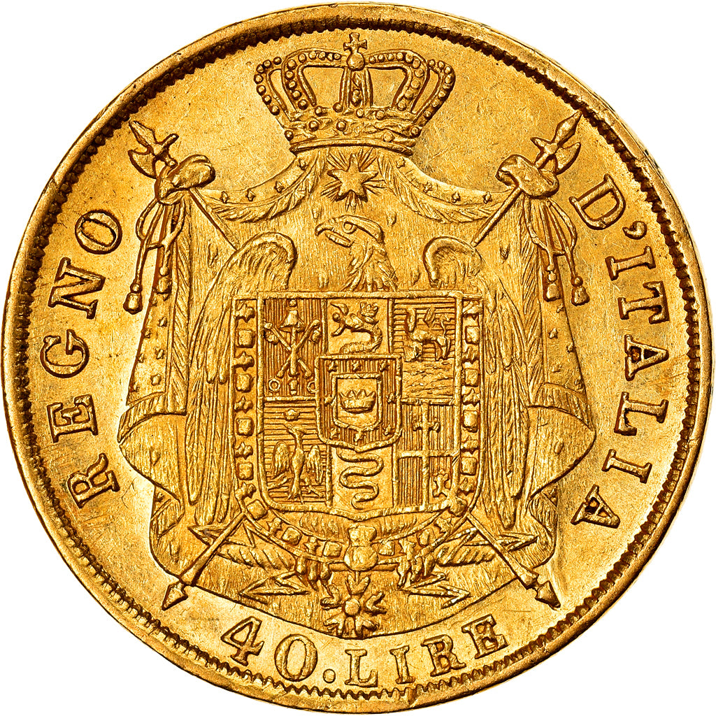 Moeda, ESTADOS ITALIANOS, KINGDOM OF NAPOLEON, Napoleon I, 40 Lire, 1812, Milan
