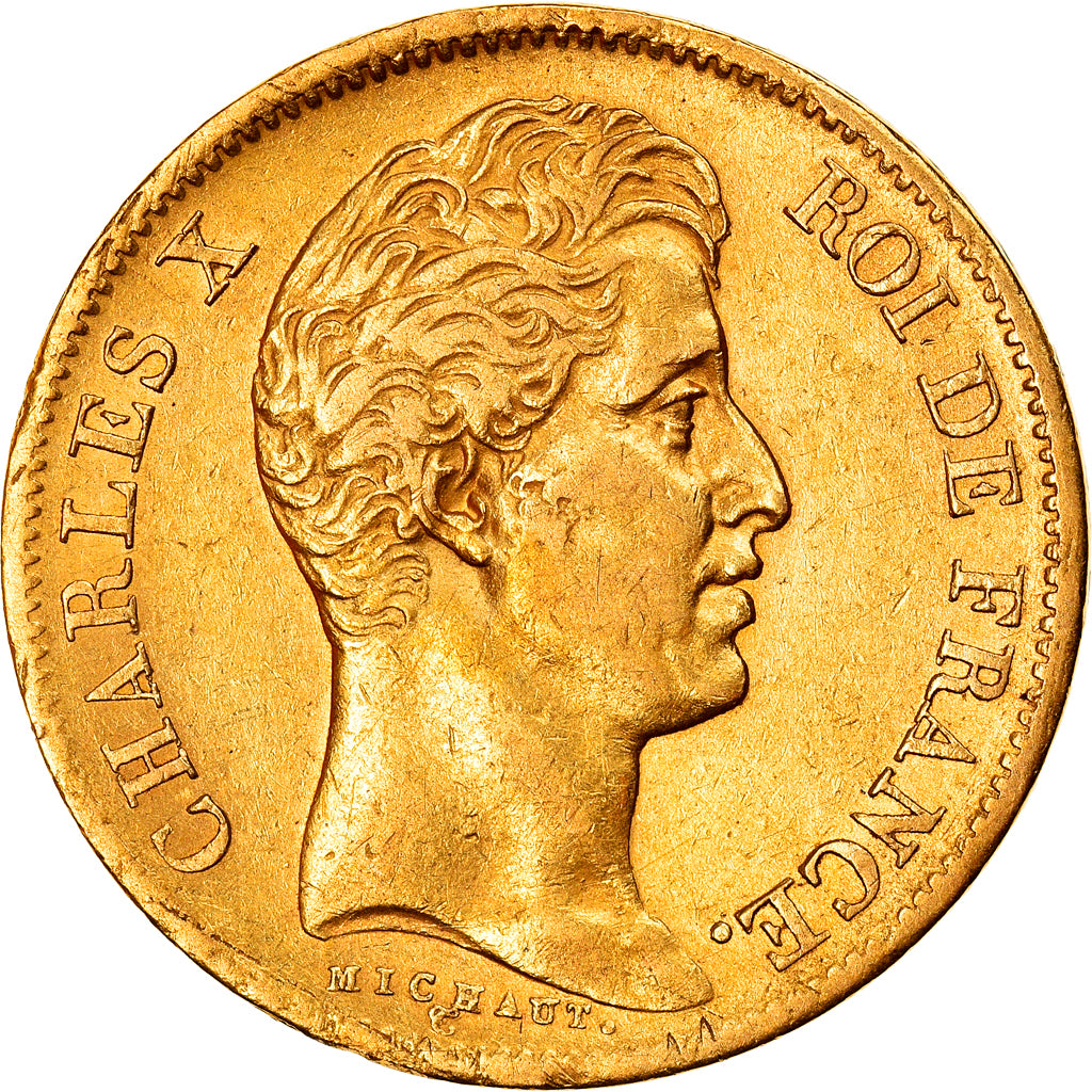 Moeda, França, Charles X, 40 Francs, 1830, Paris, EF(40-45), Dourado, KM:721.1