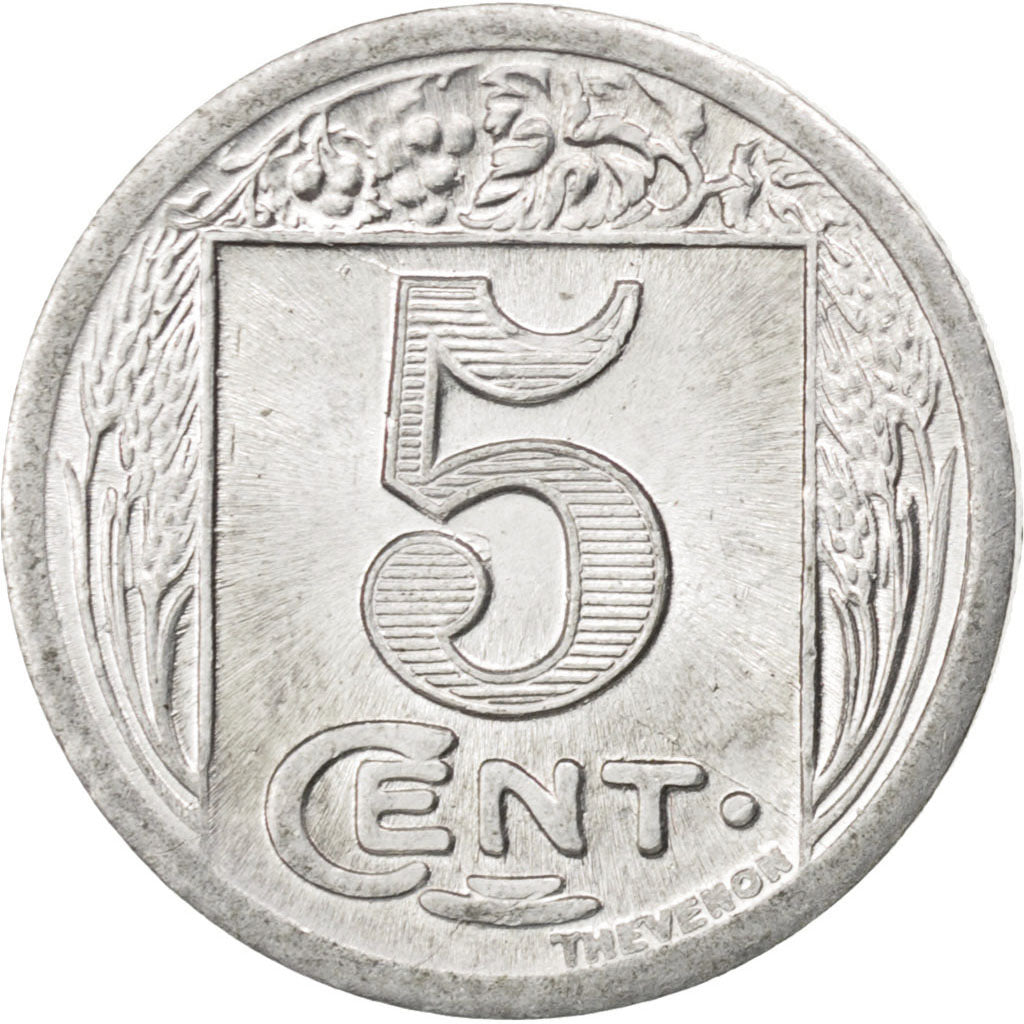 France, 5 Centimes, 1922, AU(55-58), Aluminium, Elie #10.1, 0.90