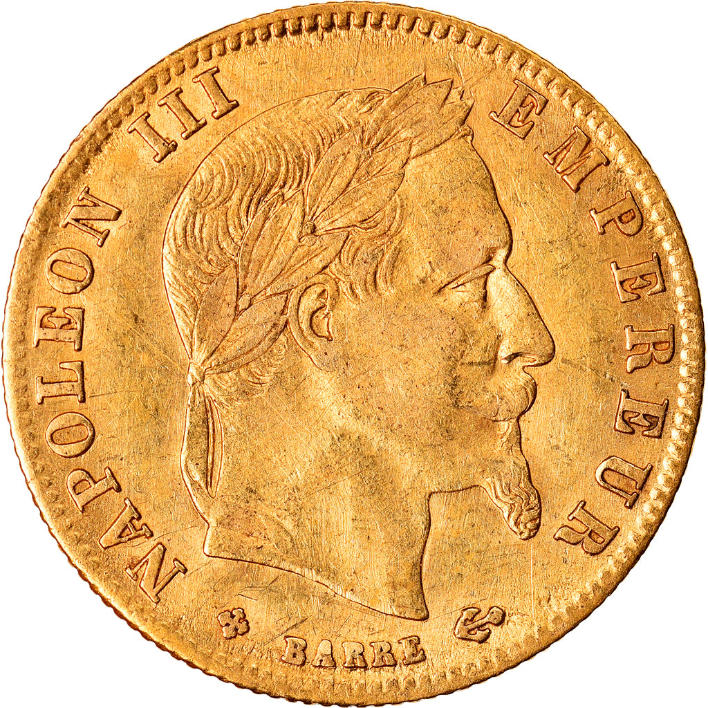 Moeda, França, Napoléon III, 5 Francs, 1867, Strasbourg, EF(40-45), Dourado