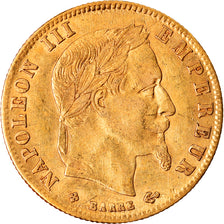 Moeda, França, Napoléon III, 5 Francs, 1867, Strasbourg, EF(40-45), Dourado