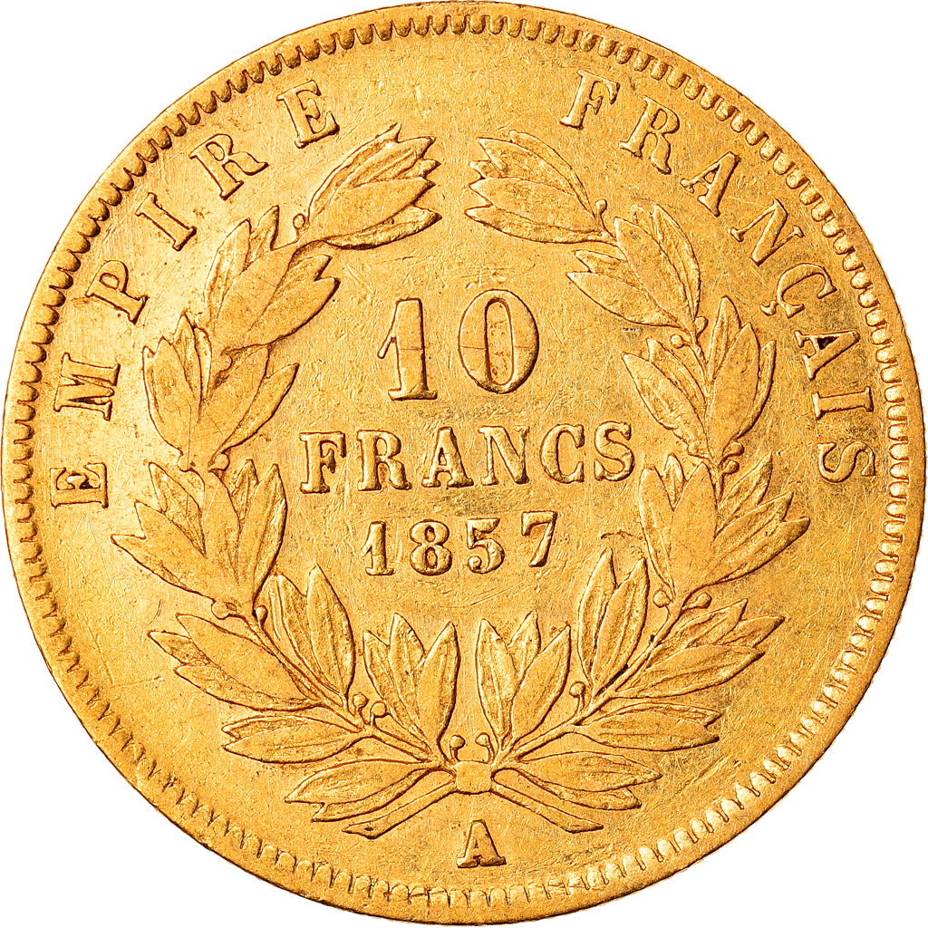 Munten, Frankrijk, Napoleon III, Napoléon III, 10 Francs, 1857, Paris, FR+