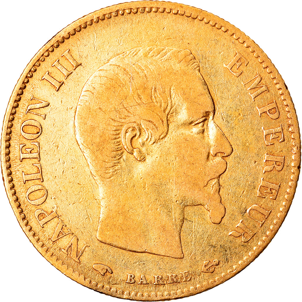 Moneta, Francia, Napoleon III, 10 Francs, 1859, Paris, MB, Oro, KM:784.3
