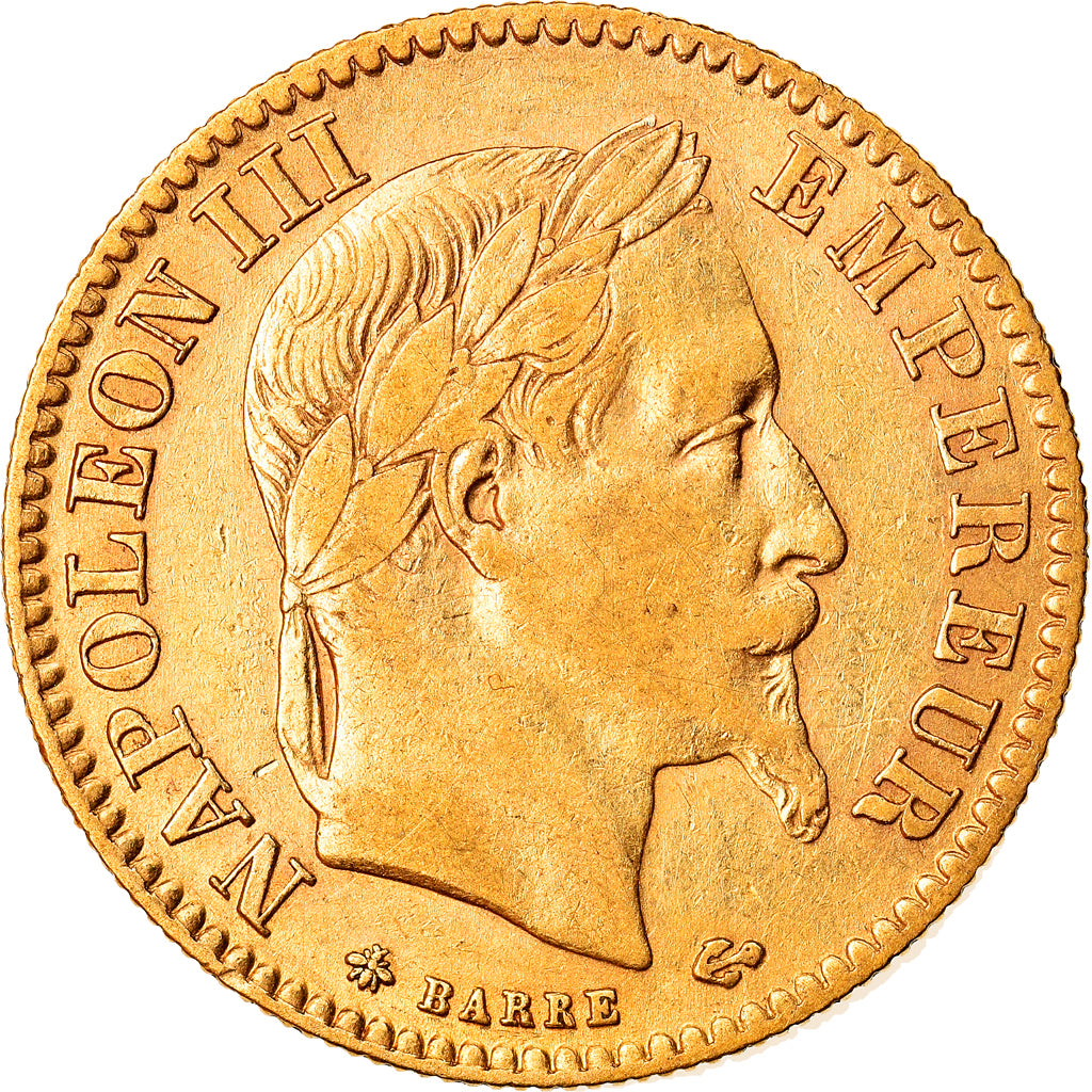 Moneta, Francia, Napoleon III, Napoléon III, 10 Francs, 1863, Paris, BB, Oro