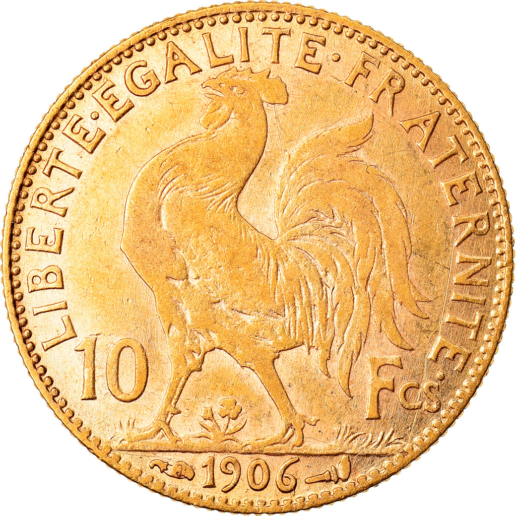 Munten, Frankrijk, Marianne, 10 Francs, 1906, Paris, ZF, Goud, KM:846