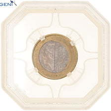Pays-Bas, 1 Euro, 2001, error misaligned core, GENI, AU58, SUP, Bi-Metallic