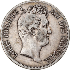 Moneda, Francia, Louis-Philippe, 5 Francs, 1831, Paris, BC+, Plata, KM:735.1
