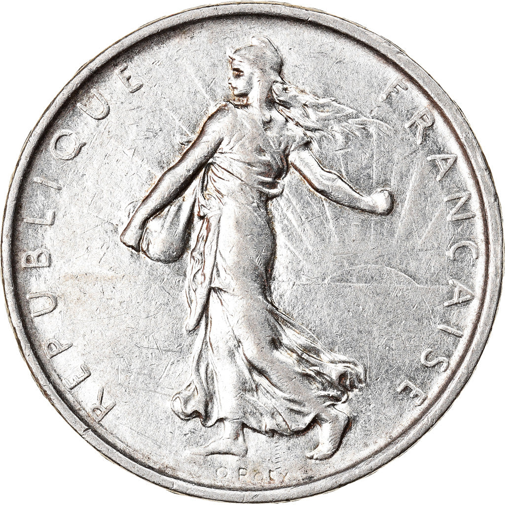 Munten, Frankrijk, Semeuse, 5 Francs, 1967, Paris, ZF, Zilver, KM:926