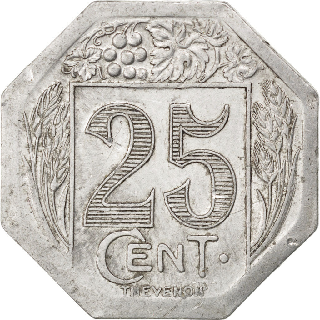 France, 25 Centimes, 1922, EF(40-45), Aluminium, Elie #10.3, 1.85