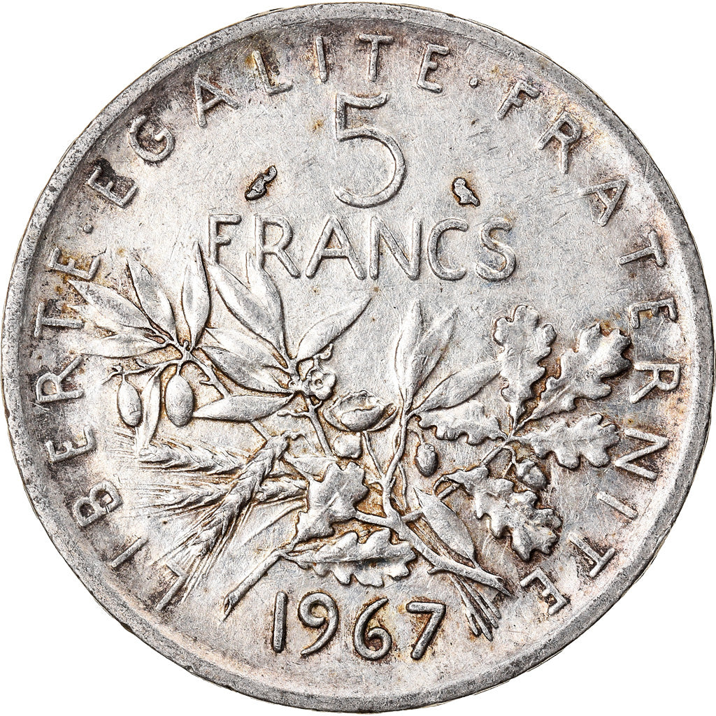 Moneta, Francia, Semeuse, 5 Francs, 1967, Paris, BB, Argento, KM:926