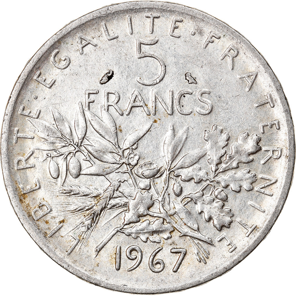 Coin, France, Semeuse, 5 Francs, 1967, Paris, EF(40-45), Silver, KM:926