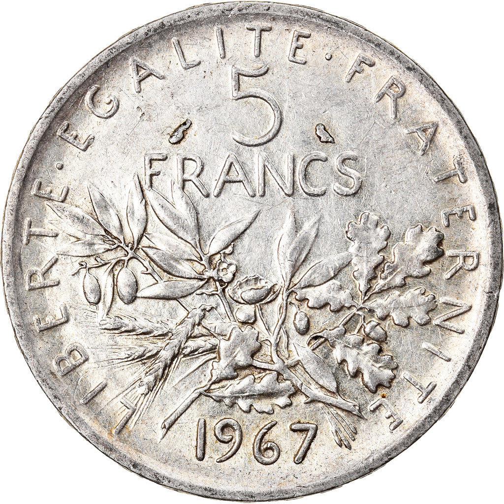 Münze, Frankreich, Semeuse, 5 Francs, 1967, Paris, SS, Silber, KM:926